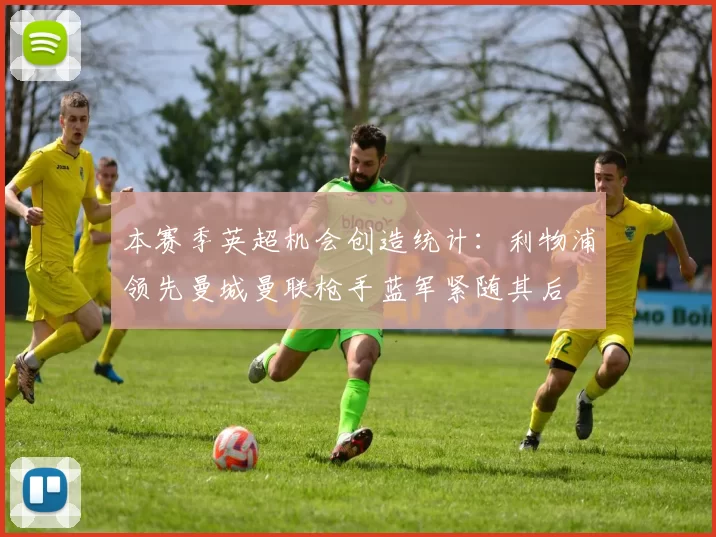 本赛季英超机会创造统计：利物浦领先曼城曼联枪手蓝军紧随其后